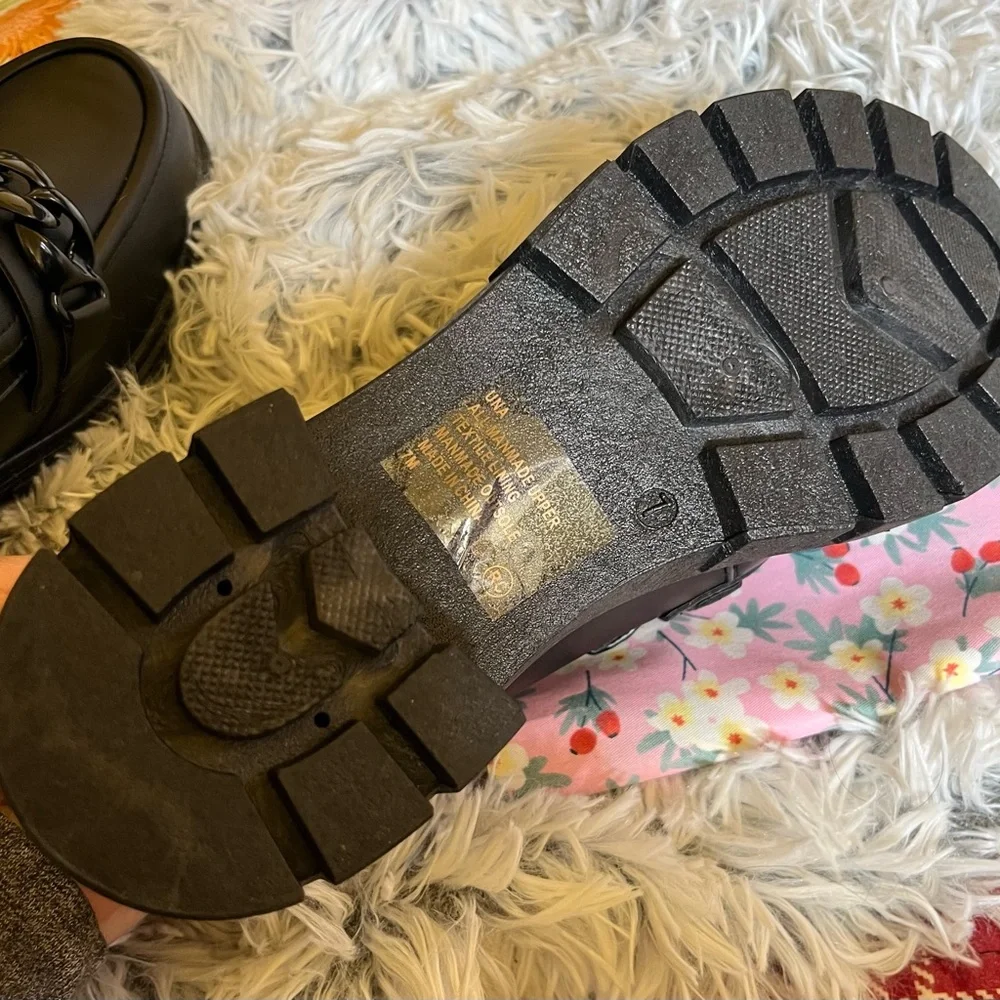 Jellypop Black UNA Chunky heel Loafers size 7 - Picture 3 of 10